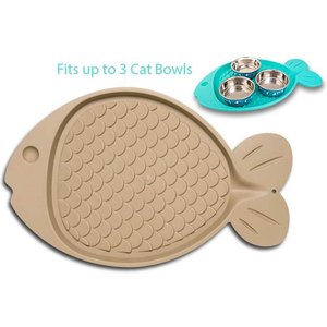 Loving Pets Bella Spill-Proof Fish Shaped Cat Placemat