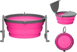 Loving Pets Bella Roma Travel Dog Bowl, Pink