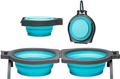Loving Pets Bella Roma Travel Double Diner Dog Bowl, Small
