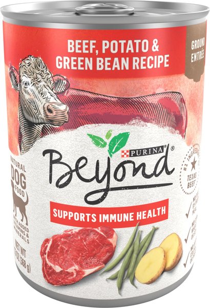 Purina Beyond Natural Grain-Free Beef Potato & Green Bean Recipe Ground Entree Wet Dog Food, 13-oz, case of 12 slide 1 of 11