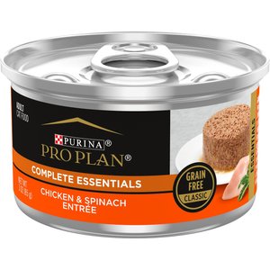 Purina Pro Plan Adult Grain-Free Classic Chicken & Spinach Entree Canned Cat Food, 3-oz, case of 24