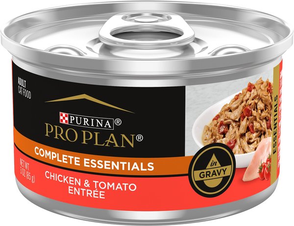 Purina Pro Plan Adult Chicken & Tomato Entree in Gravy Canned Cat Food, 3-oz, case of 24 slide 1 of 8