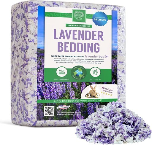 Small Pet Select Paper & Real Natural Lavender Small Pet Bedding, White & Purple, 56-lit
