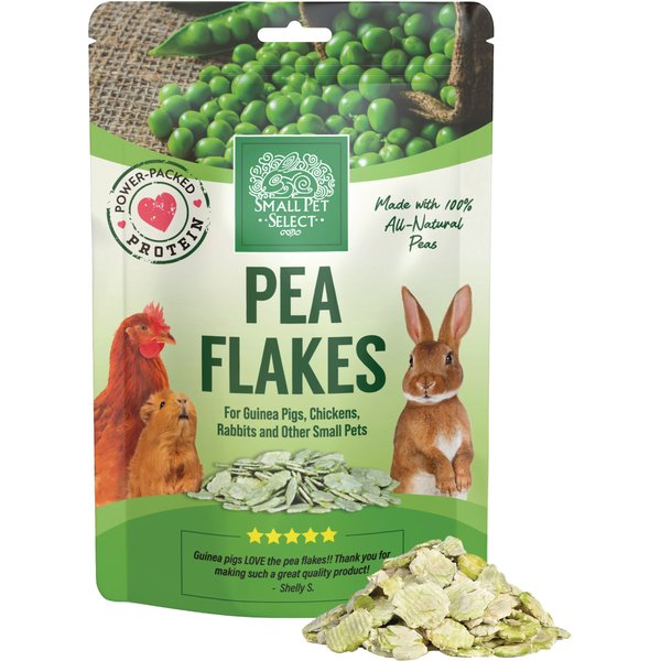 SMALL PET SELECT Pea Flakes Small Animal Treats, 8oz jar