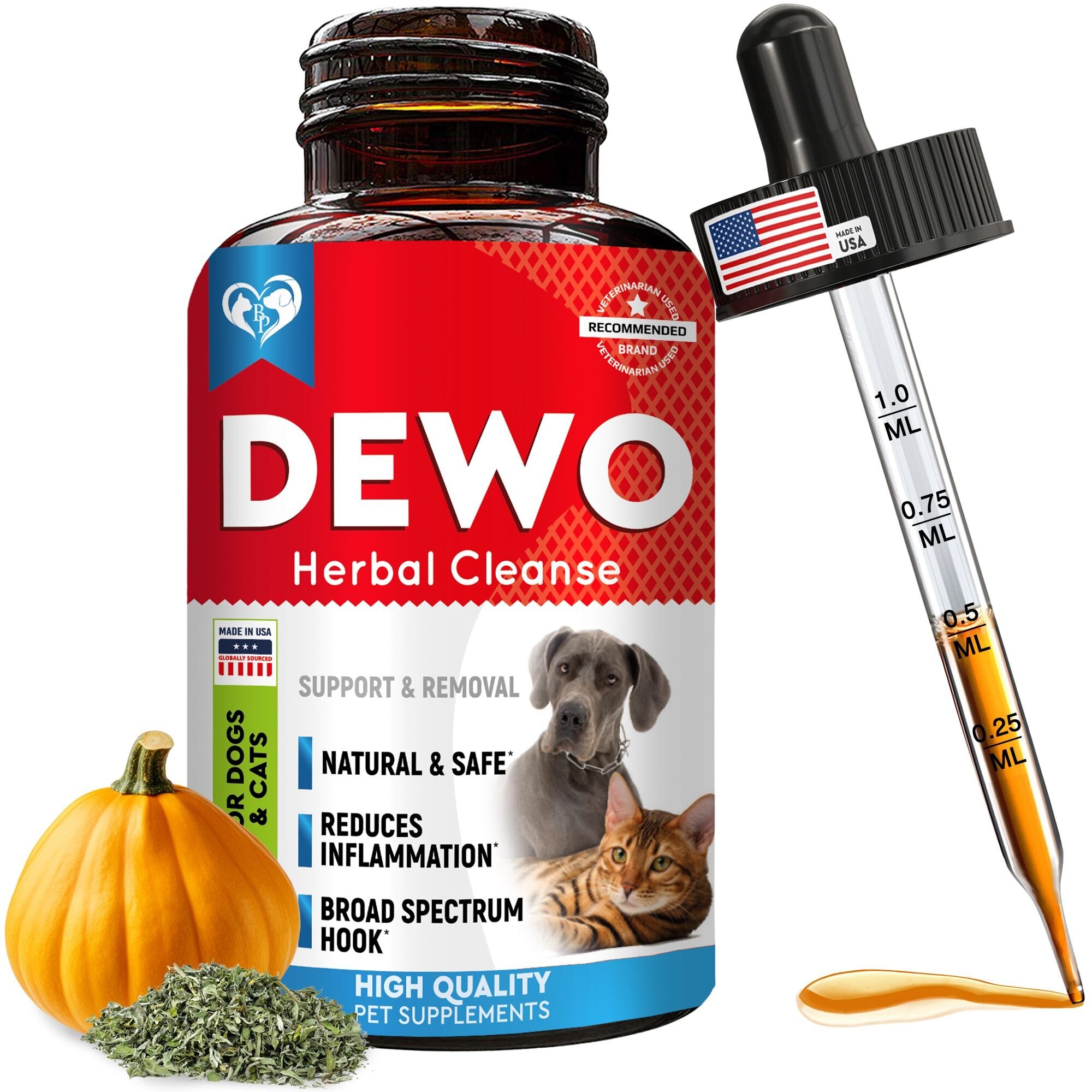 BELOVED PETS Herbal Dewormer & Worm Treatment for Hookworms, Roundworms, Tapeworms & Whipworms