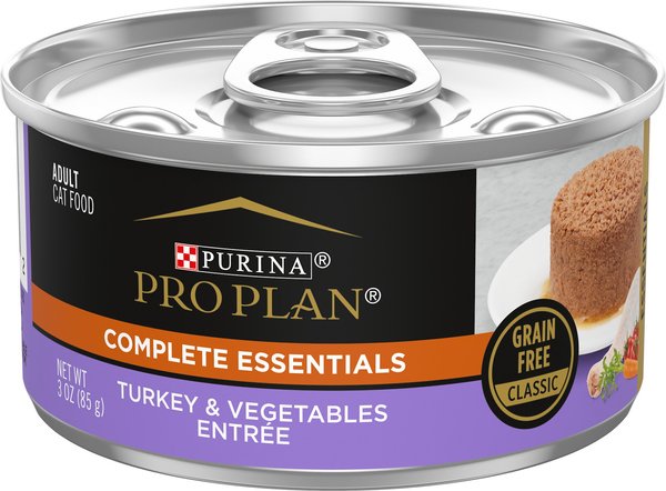 Purina Pro Plan Classic Turkey & Vegetables Entree Grain-Free Canned Cat Food, 3-oz, case of 24 slide 1 of 8