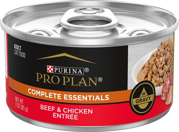 Purina Pro Plan Beef & Chicken Entree in Gravy Canned Cat Food, 3-oz, case of 24 slide 1 of 8