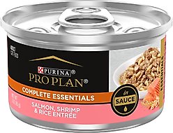 Purina Pro Plan Adult Salmon, Shrimp & Rice Entrée in Sauce Canned Cat Food, 3-oz, case of 24