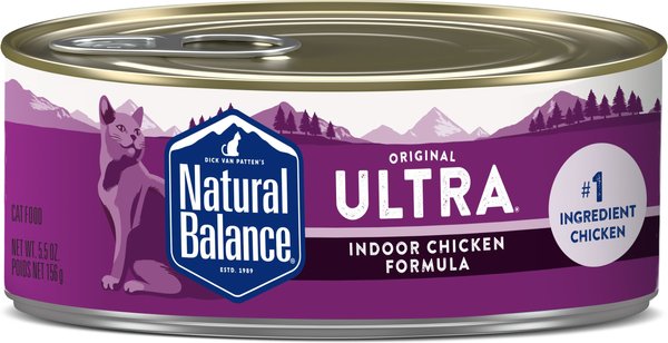 Natural Balance Ultra Premium Indoor Chicken Formula Canned Cat Food, 5.5-oz, case of 24 slide 1 of 7