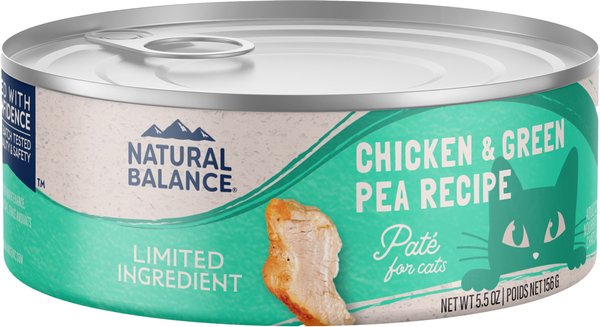 Natural Balance L.I.D. Limited Ingredient Diets Chicken & Green Pea Formula Grain-Free Canned Cat Food, 5.5-oz, case of 24 slide 1 of 5