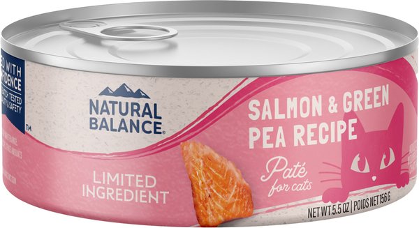 Natural Balance Limited Ingredient Salmon & Green Pea Recipe Wet Cat Food, 5.5-oz bag can, case of 24 slide 1 of 8