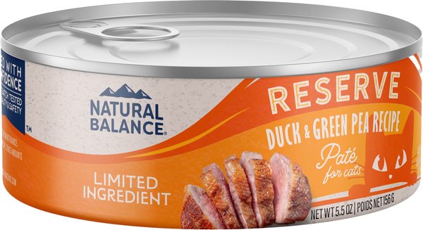 Natural Balance L.I.D. Limited Ingredient Diets Duck & Green Pea Formula Grain-Free Canned Cat Food, 5.5-oz, case of 24 slide 1 of 5