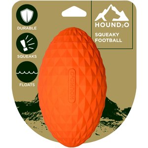 Hound2O Squeaky Football Dog Toy, Orange