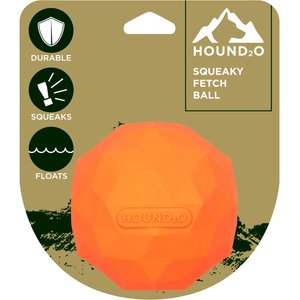 Hound2O Squeaky Fetch Ball Dog Toy, Orange