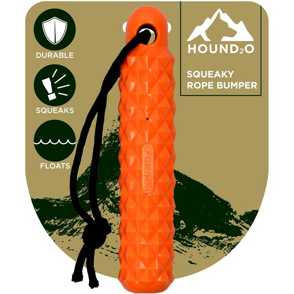HOUND2O Rope Bumper Dog Toy, Orange