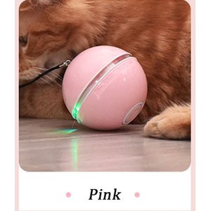 EYS Rolling Ball Motion & Chasing with LED light Cat Toy, Pink