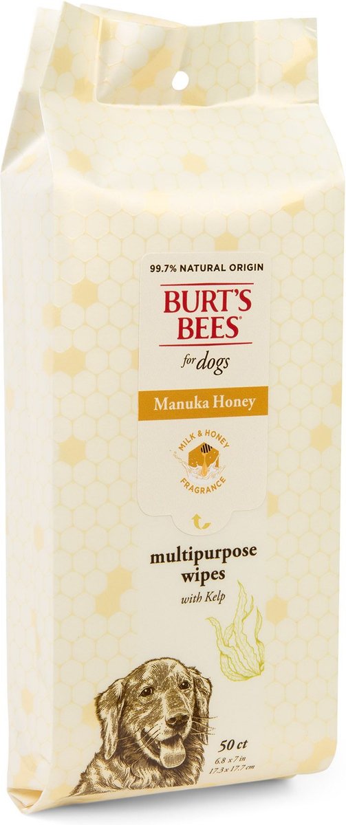 BURT'S BEES Manuka Honey Multipurpose Kelp Dog Wipes, 50 count