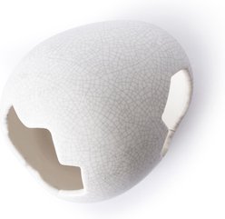 Galapagos Ceramic Egg Reptile Hideout, White, Medium, 6.3x5.12-in