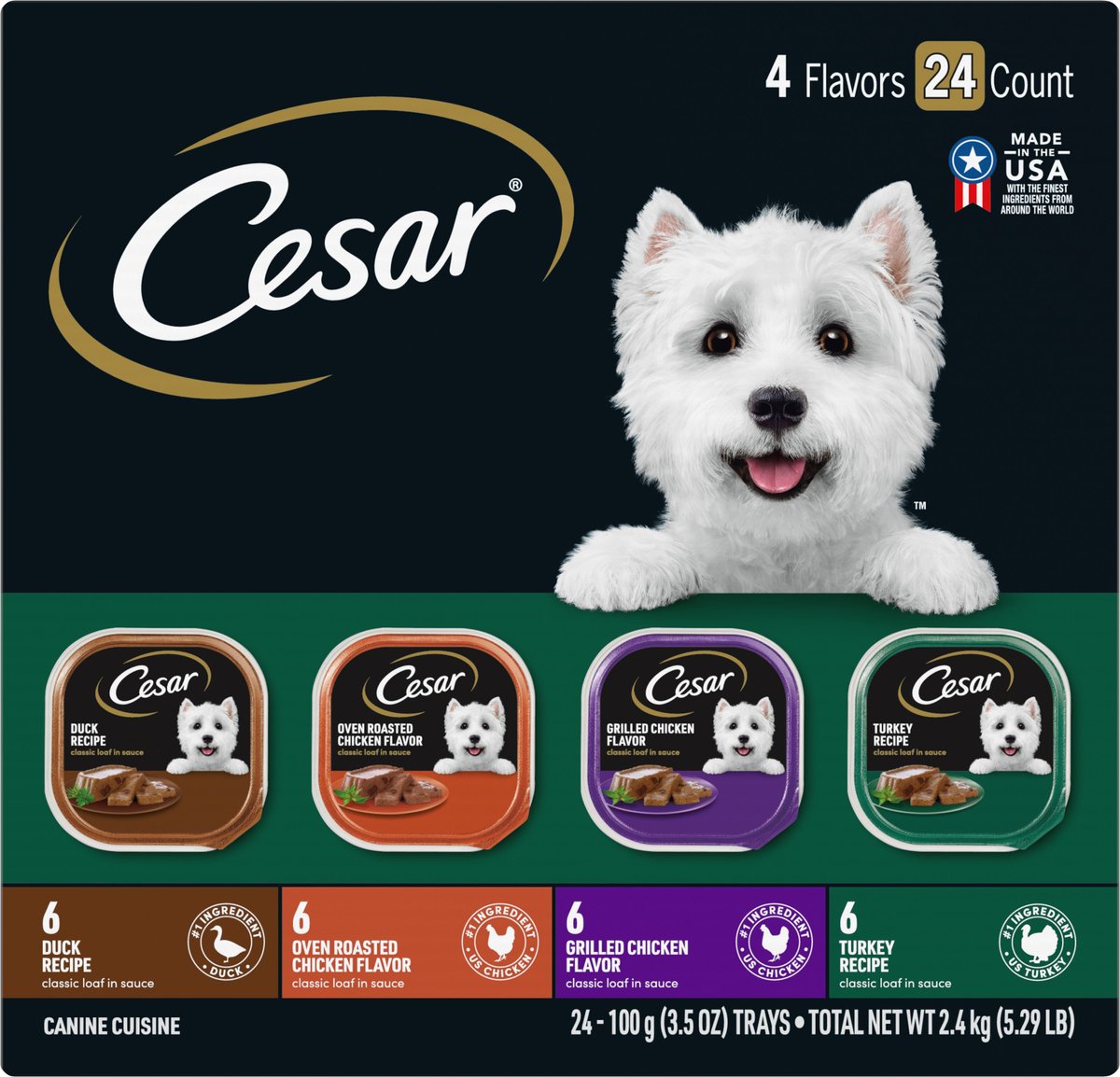 Cesar dog food chicken sales and turkey