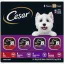 Cesar Classic Loaf in Sauce Beef Recipe, Filet Mignon, Grilled Chicken, & Porterhouse Steak Flavors Variety Pack Grain-Free Small Breed Adult Wet Dog Food Trays, 3.5-oz, case of 24