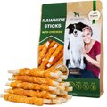 Beloved Pets Rawhide Sticks Wrapped Chicken Dog Treats, 10.6-oz bag