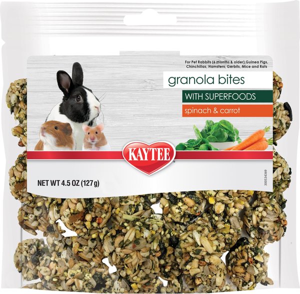 Kaytee Granola Small Animal Bites with Superfoods Spinach & Carrot Small Pet Treats, 4.5-oz bag slide 1 of 5
