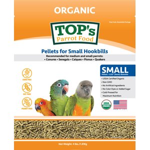 TOP's Parrot Food Organic Small Pellets Bird Food, 4-lb bag