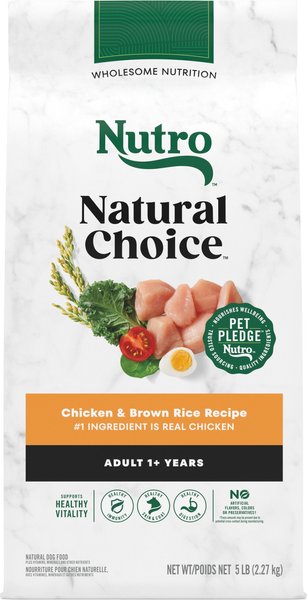Nutro Natural Choice Adult Chicken & Brown Rice Recipe Dry Dog Food, 5-lb bag slide 1 of 10