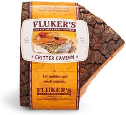 Fluker's Critter Cavern Corner Half Log Reptile Hideout, Small