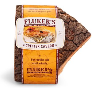 Fluker's Critter Cavern Corner Half Log Reptile Hideout, Small