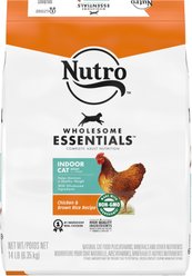 Nutro Wholesome Essentials Indoor Chicken & Brown Rice Recipe Adult Dry Cat Food, 14-lb bag