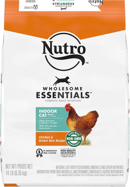 Nutro Wholesome Essentials Indoor Chicken & Brown Rice Recipe Adult Dry Cat Food, 14-lb bag slide 1 of 9