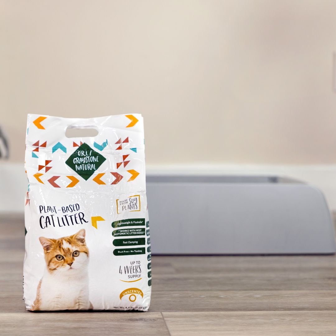 O.R.I./GRAYSTONE NATURAL Granular Tofu Cat Litter for Automatic Self