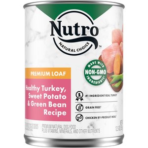 Nutro Premium Loaf Turkey, Sweet Potato & Green Bean Grain-Free Adult Canned Wet Dog Food, 12.5-oz, case of 12