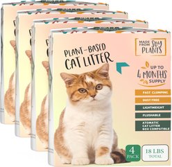 O.R.I./GRAYSTONE NATURAL Granular Tofu Uncented Cat Litter for Automatic Self-cleaning Litter Box Robots, 18-lb bag, case of 4