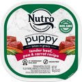 Nutro Puppy Tender Beef, Pea & Carrot Recipe Bites In Gravy Grain-Free Dog Food Trays, 3.5-oz, case of 24