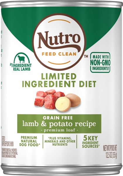 Nutro Limited Ingredient Diet Premium Loaf Lamb & Potato Grain Free Adult  Canned Wet Dog Food, 12.5-Oz, Case Of 12 - Chewy.Com