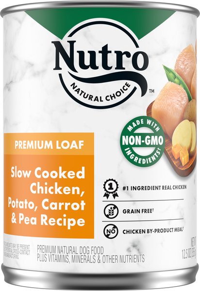 Nutro Grain-Free Premium Loaf Slow Cooked Chicken, Potato, Carrot & Pea Recipe Grain-Free Canned Adult Wet Dog Food slide 1 of 10
