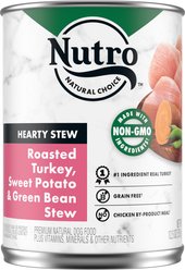 Nutro Hearty Stew Turkey, Sweet Potato & Green Bean Cuts in Gravy Adult Canned Wet Dog Food, 12.5-oz, case of 12
