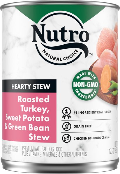 Nutro Hearty Stew Turkey, Sweet Potato & Green Bean Cuts in Gravy Canned Dog Food, 12.5-oz, case of 12 slide 1 of 9