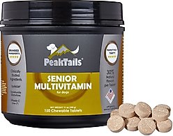 PeakTails Senior Multivitamin Tablet Supplement for Dogs, 150 count