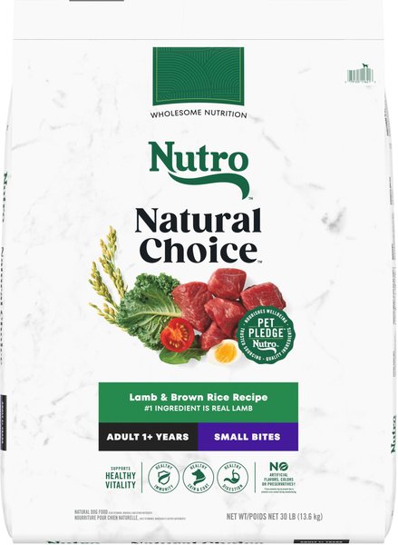 Nutro Natural Choice Small Bites Adult Lamb & Brown Rice Recipe Dry Dog Food, 30-lb bag slide 1 of 11