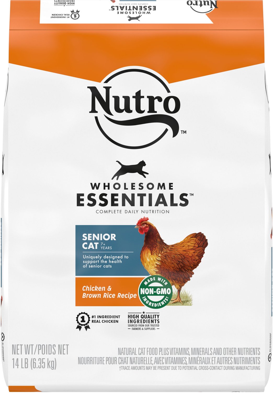 Nutro Wholesome Essentials Chicken & Brown Rice Recipe Senior Dry Cat Food