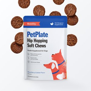 PetPlate Human Grade Hip Hoppin' Mobility Soft Chews Dog Supplement, 28 count