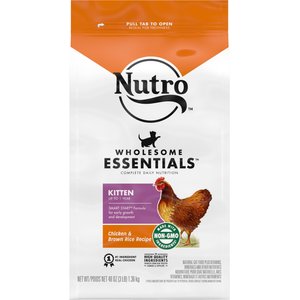 Nutro Wholesome Essentials Chicken & Brown Rice Recipe Kitten Dry Cat Food, 3-lb bag