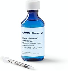 Enalapril Maleate/Pimobendan Compounded Oral Liquid Chicken Flavored for Dogs & Cats, 2.5-mg/1.25-mg/mL, 60 mL