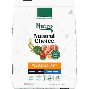 Nutro Natural Choice Large Breed Senior Chicken & Brown Rice Recipe Dry Dog Food, 30-lb bag