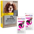 Bravecto Chew, 88-123 lbs, (Pink Box), 2 Chews (6-mos. supply) + Sentinel Spectrum Chew for Dogs, 25.1-50 lbs, (Yellow Box), 6 Chews (6-mos. supply)