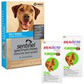 Bravecto Chew, 22-44 lbs, (Green Box), 2 Chews (6-mos. supply) + Sentinel Spectrum Chew for Dogs, 50.1-100 lbs, (Blue Box), 6 Chews (6-mos. supply)