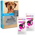 Bravecto Chew, 88-123 lbs, (Pink Box), 2 Chews (6-mos. supply) + Sentinel Spectrum Chew for Dogs, 50.1-100 lbs, (Blue Box), 6 Chews (6-mos. supply)